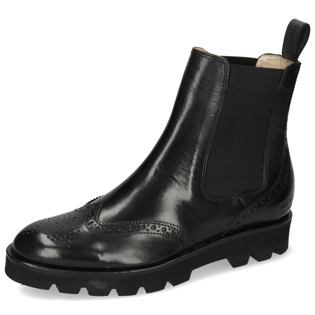 Enkellaarzen Sally 112 Black Elastic Black Nappa