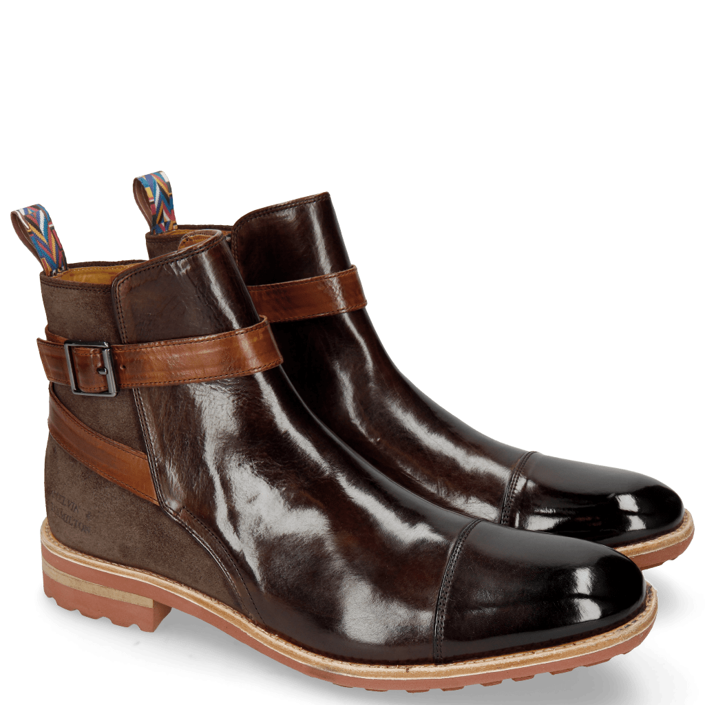 Enkellaarzen Eddy 9 Mogano Suede Pattini Brown