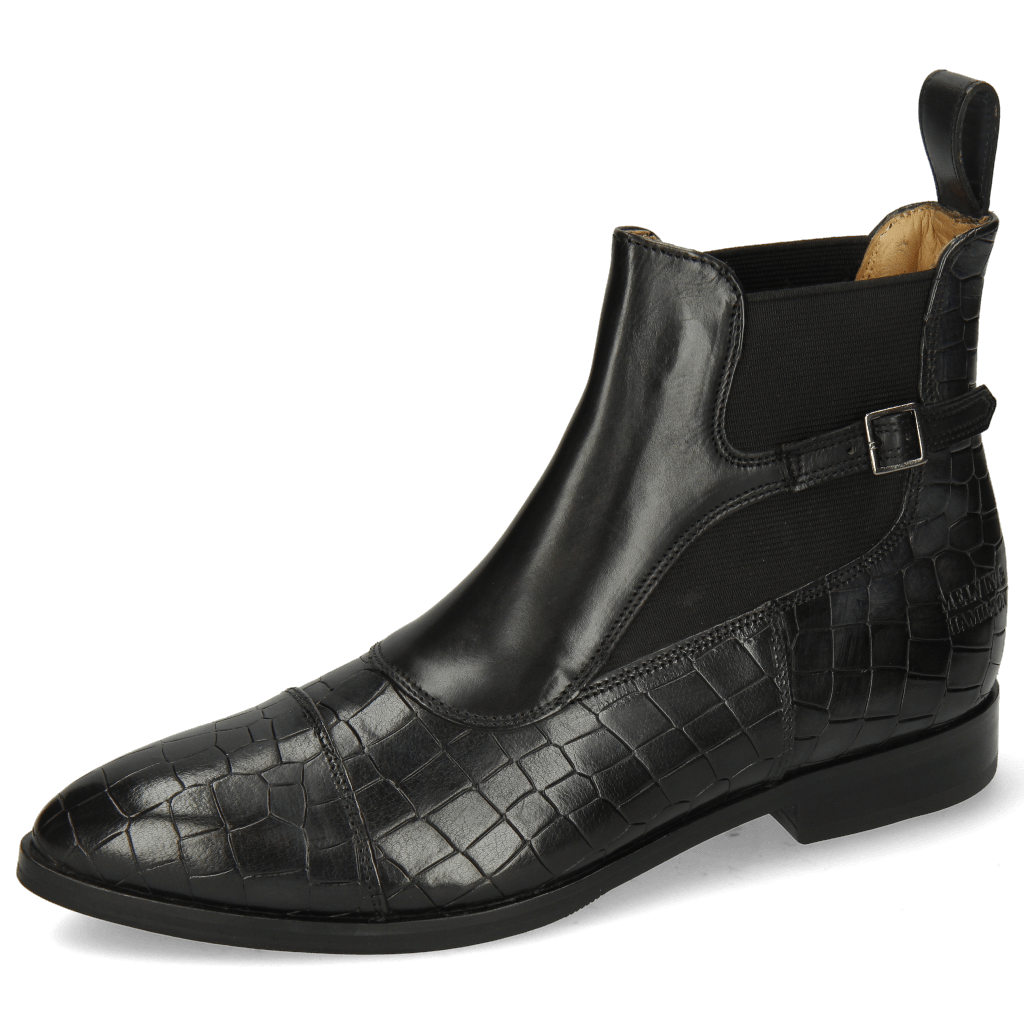 Enkellaarzen Jessy 10 Crock Black Elastic Black