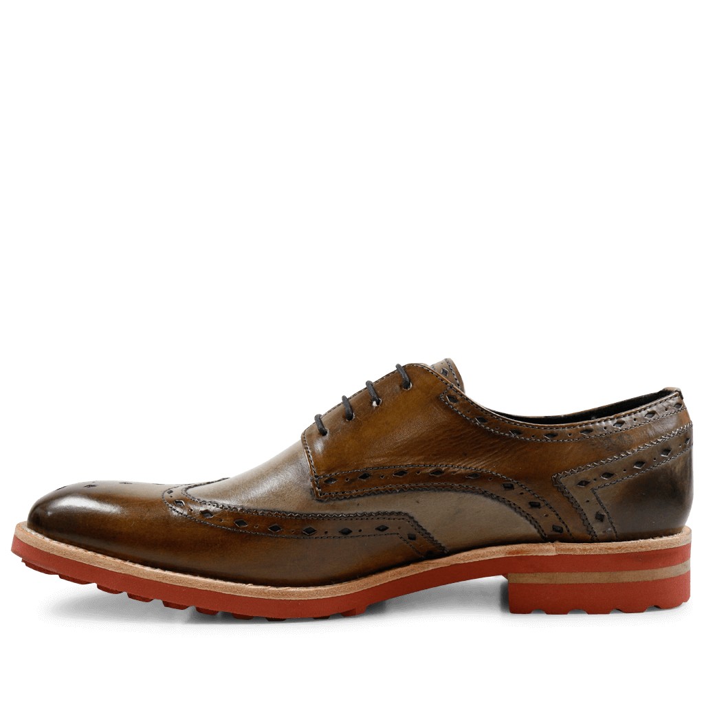 Chaussures Ghillie Brogues En Cuir Noir Hamilton Kilts - Pour Kilt Écossais, Semelle Caoutchouc, Taille 43 EU